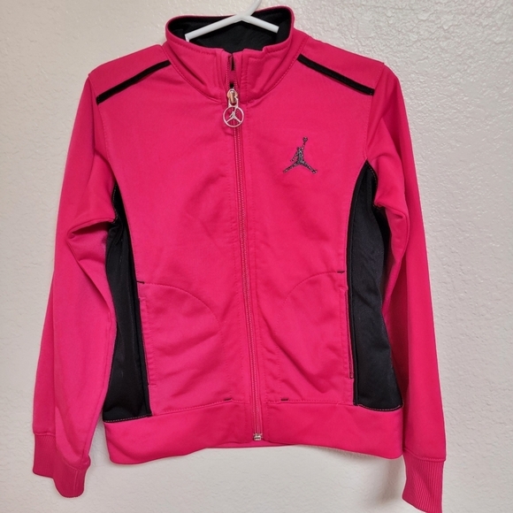 Jordan Pink And Black Girls Jacket - Picture 1 of 5